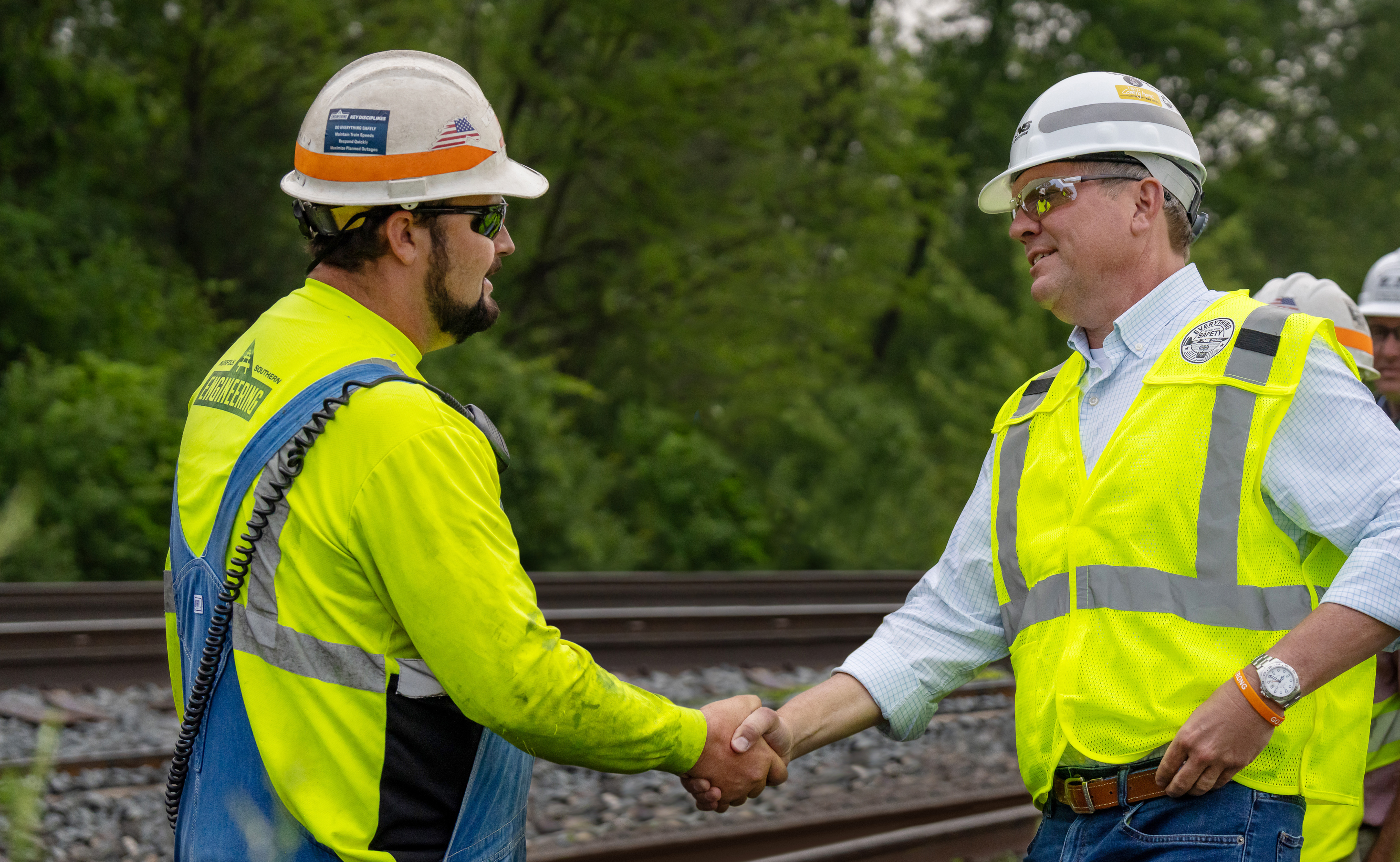 Norfolk Southern transportation leaders shaking hands